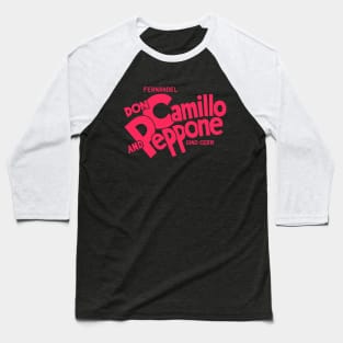 Don Camillo and Peppone Typography Design - Classic Italian Cinema Art Baseball T-Shirt